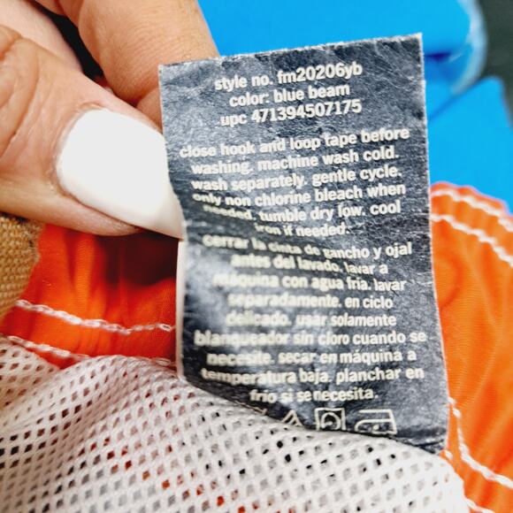 Faded Glory Blue Hibiscus print lined pockets drawstring Swim Trunks 3XL - Picture 6 of 6